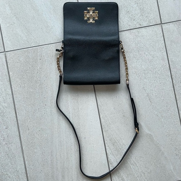 Tory Burch Black Leather Gold Chain Shoulder Bag - Picture 6 of 7